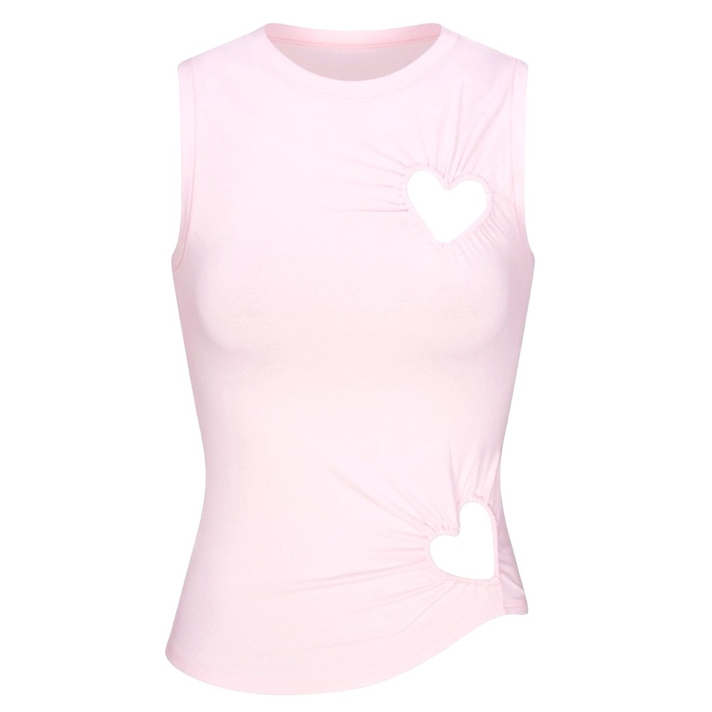 NWT SKIMS Cotton Jersey Heart Tank in CHERRY BLOSSOM Sz S - RARE - Picture 2 of 4